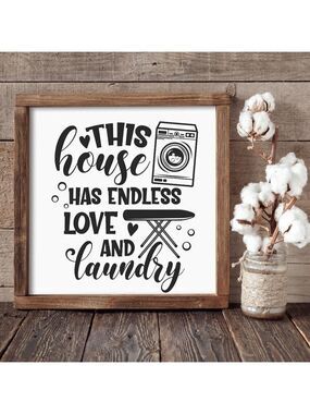 🌟 HOST PICK 🌟  This House has Endless Love and Laundry Hand-crafted sign